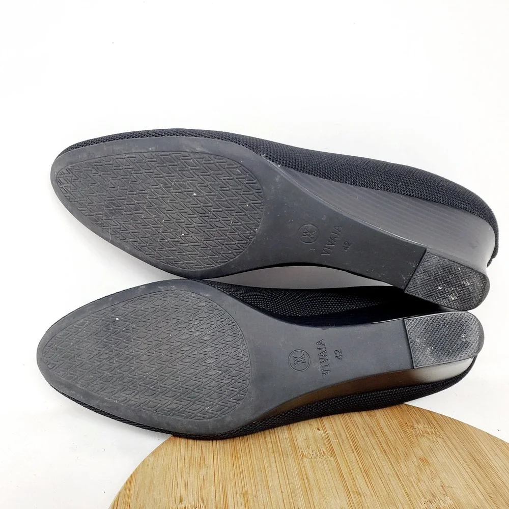 Vivaia Tamia Wedge Shoes Womens 42 Black Pump Heel